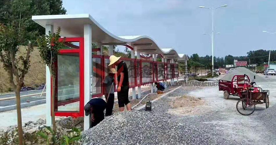 河南信阳候车亭案例:乡镇候车亭提升山水茶都新形象